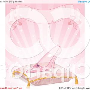 300x300 Glass Slipper On A Pillow Over Pink Rays With A Vintage Blank