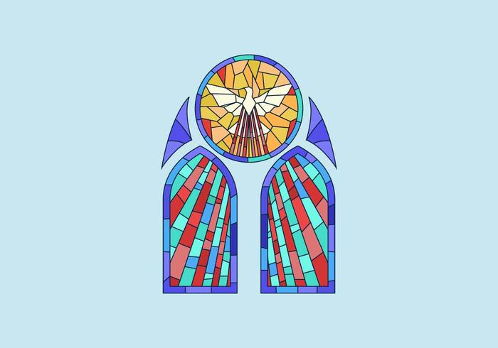 700x490 Dove Stained Glass Window Vector Illustration