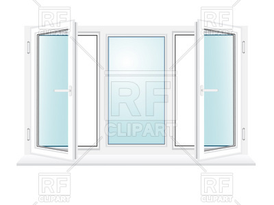 400x300 Open Three Sections Plastic Window Vector Image Vector Artwork