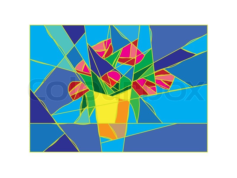 800x600 Vector Seamless Pattern Of Stained Glass Window Stock Vector