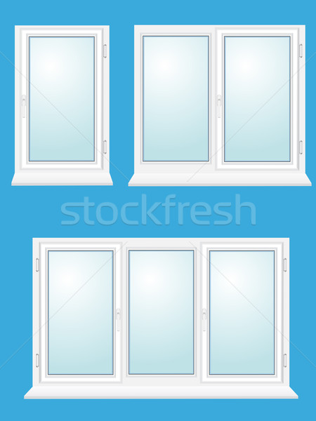 450x600 Closed Plastic Glass Window Vector Illustration Vector