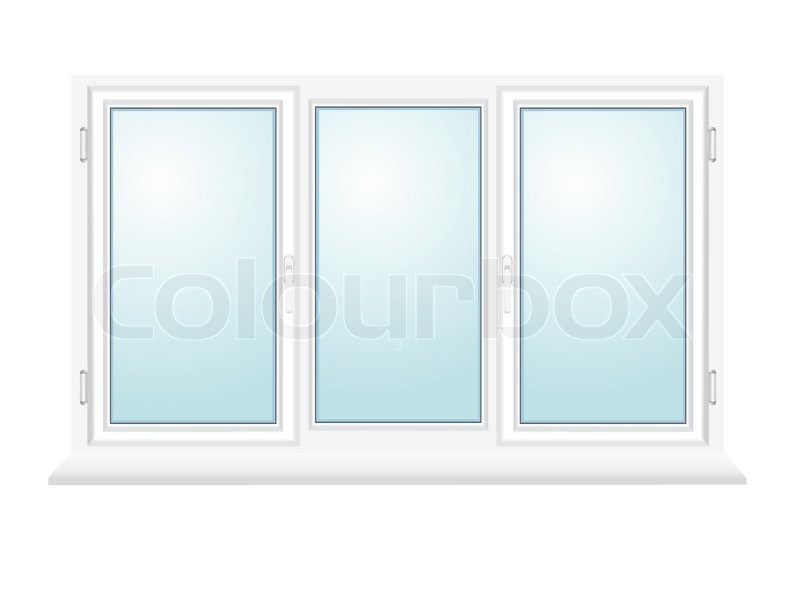 800x600 Closed Plastic Glass Window Vector Illustration Isolated On White