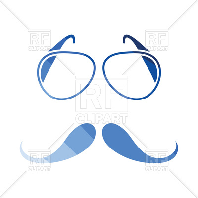 400x400 Flat Color Design Of Glasses And Mustache Icon Vector Image