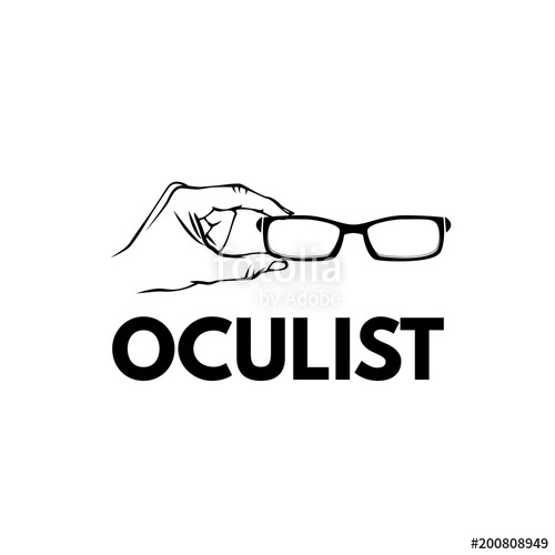 500x500 Glasses. Hand. Oculist Emblem Logo. Eyeglasses Icon. Vector