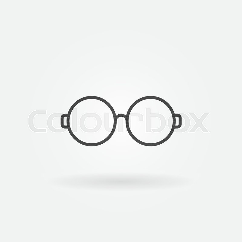 800x800 Round Glasses Outline Icon. Vector Simple Eyeglasses Symbol In