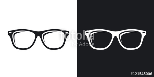 500x250 Vector Glasses Icon. Two Tone Version Of Glasses Simple Icon On