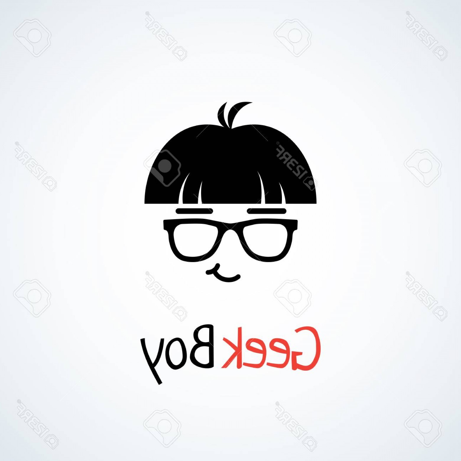 1560x1560 Photostock Vector Geek Logo Design Template With Boy In Glasses