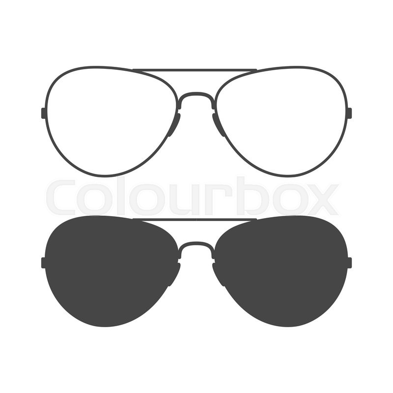 800x800 Aviator Sunglasses. Sunglasses Icon. Outline And Solid Design