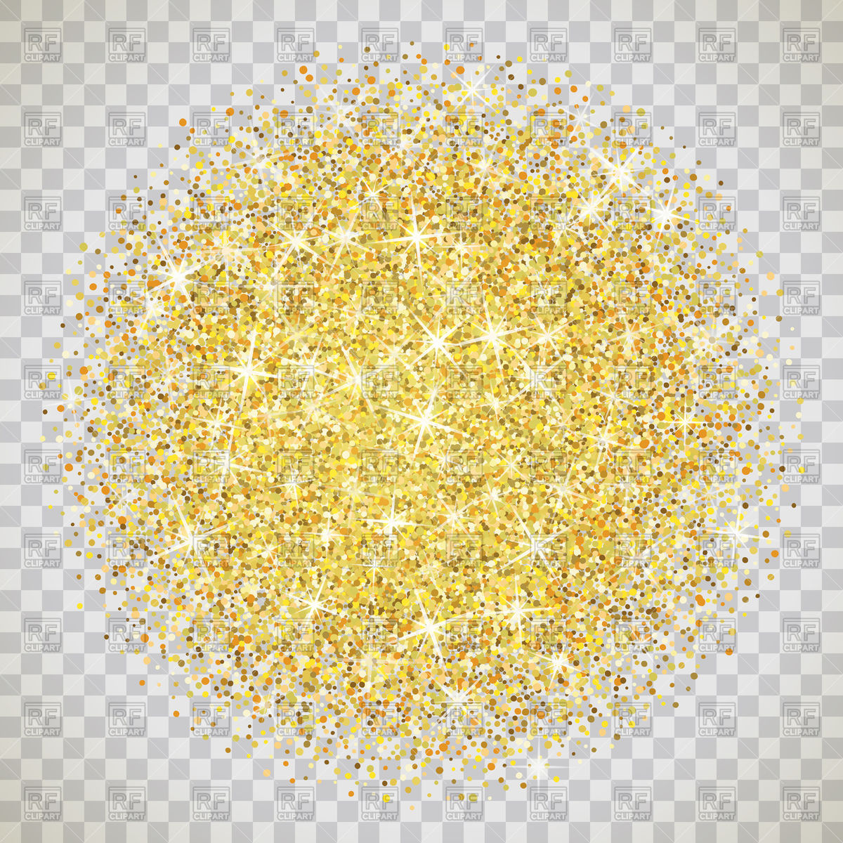 1200x1200 Gold Glitter On Transparent Background Vector Image Vector