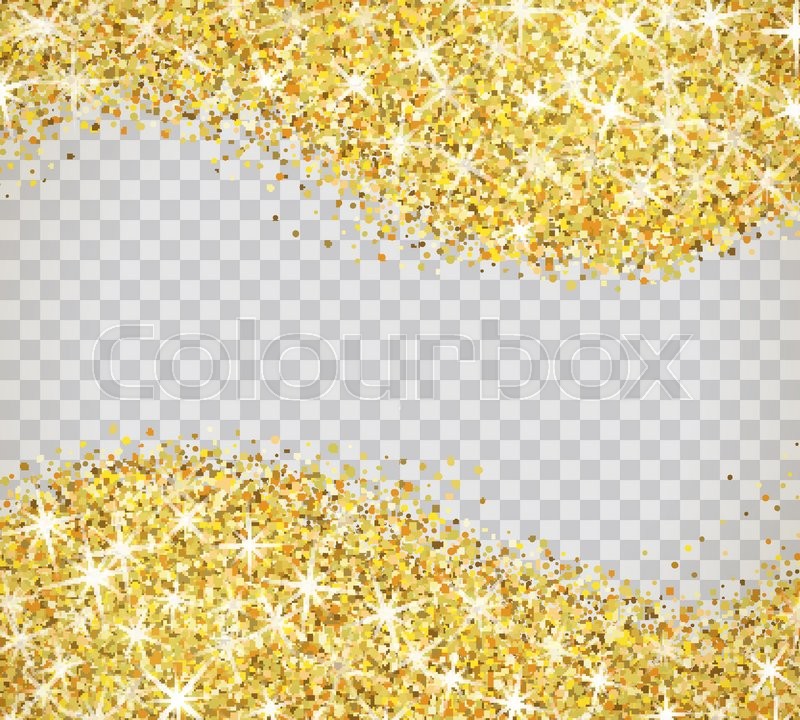 800x720 Gold Glitter Texture Isolated On Transparent Background. Vector