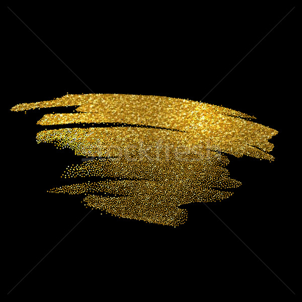 600x600 Gold Sparkles On Black Background. Golden Glitter Vector