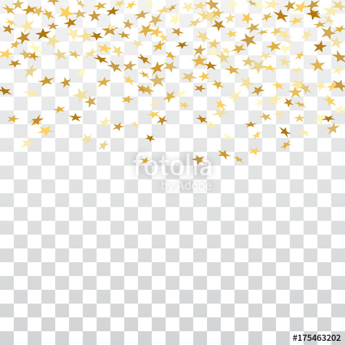 500x500 Gold Stars Falling Confetti Isolated On White Transparent