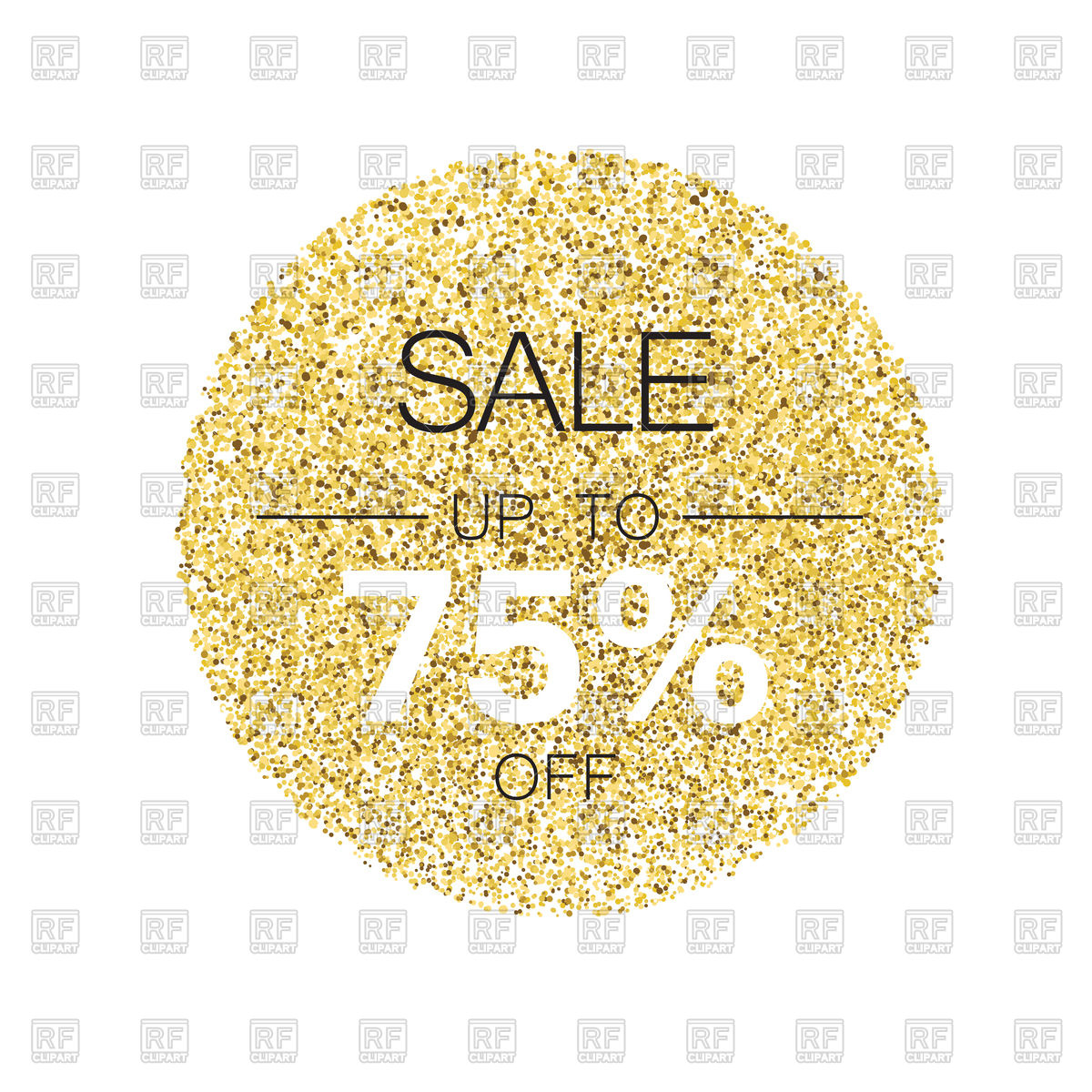 1200x1200 Sale Tag Template With Gold Glitter Vector Image Vector Artwork