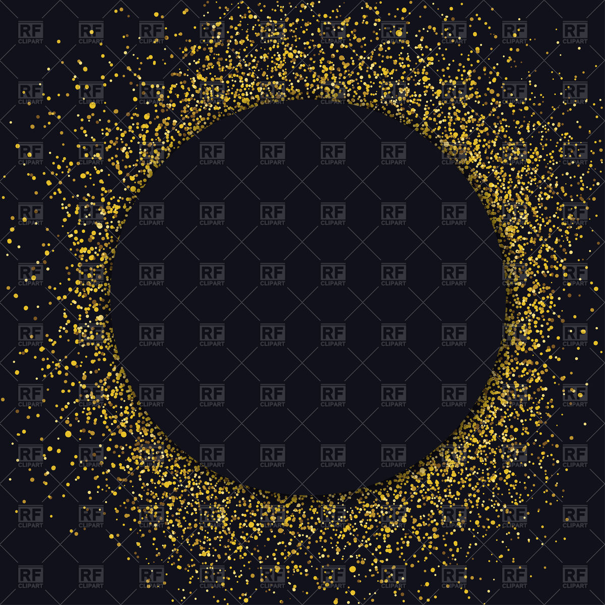 1200x1200 Circle With Gold Glitter Vector Image Vector Artwork Of