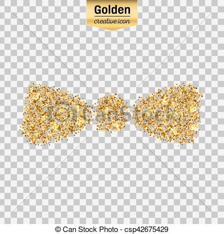 450x470 Gold Glitter Vector Icon Of Bow Tie Isolated On Background. Art