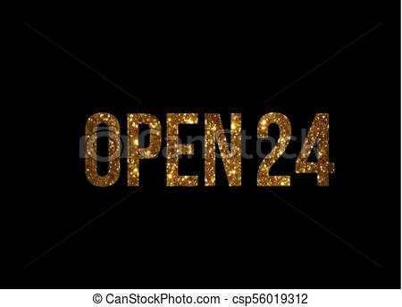 450x344 Golden Glitter Vector Isolated Standard Font Word Open 24. The