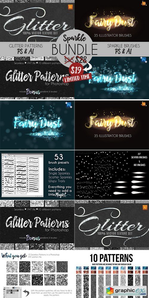 500x1000 Sparkle And Glitter Bundle Free Download Vector Stock Image