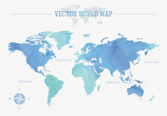 700x490 Watercolor World Map Vector