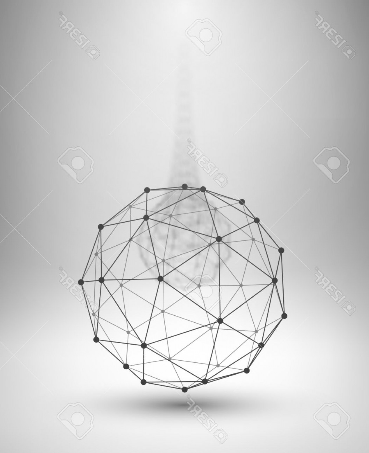 1270x1560 Photostock Vector Wireframe Globe Sphere With Connected Lines And