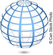 172x179 Vector Globe Icon. Abstract Image Of A Globe Lines. Vector Vector