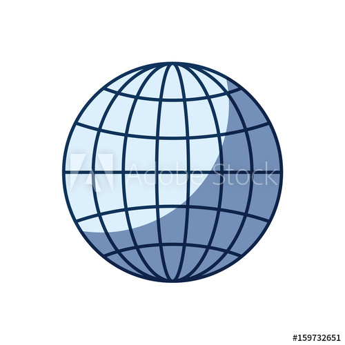 500x500 Blue Color Silhouette Shading Of Front View Globe Earth World