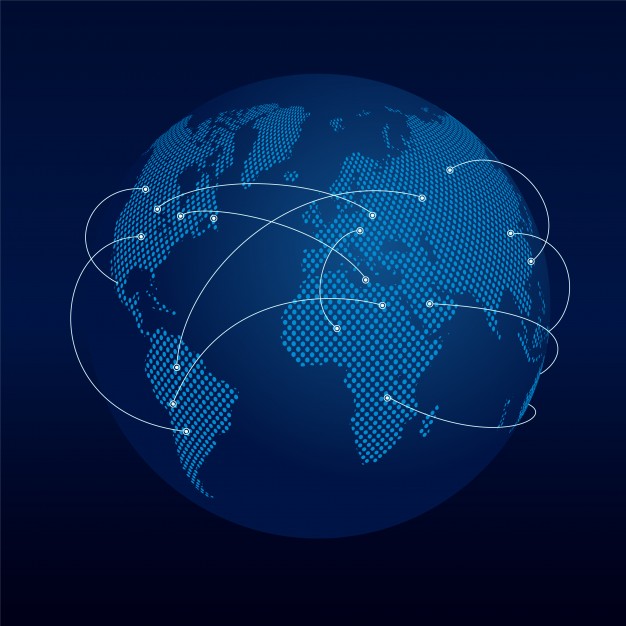 626x626 Dark Globe With Connection Lines Vector Free Download
