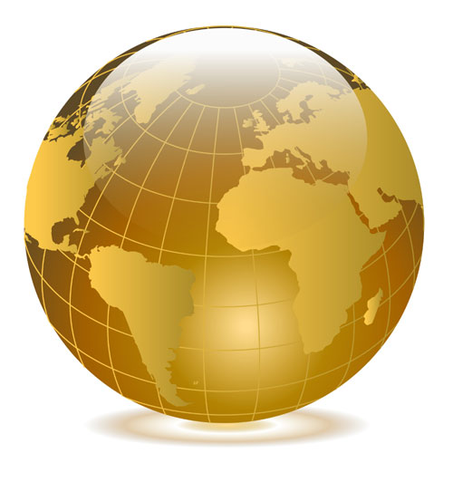 500x532 Bright Gold Globe Vector
