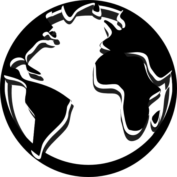 600x600 Image Of Globe Clipart Black And White Black Globe Clip 2