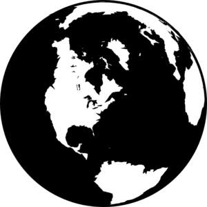 300x300 Black And White Globe Clip Art