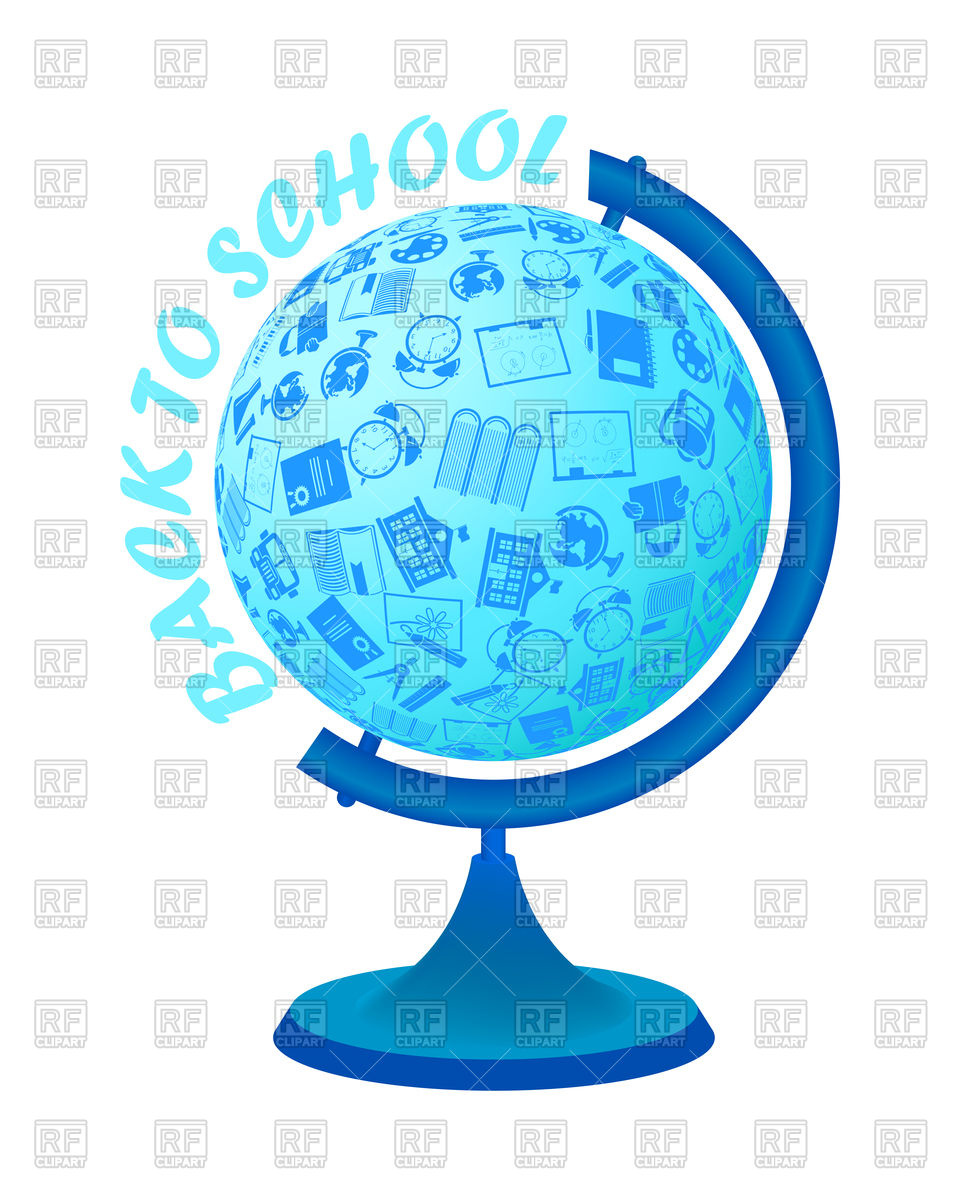 960x1200 Back To School Design With Education Symbols In Globe Vector Image