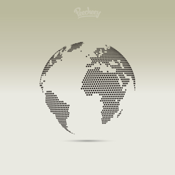 600x600 Dotted Globe Free Vector 123freevectors