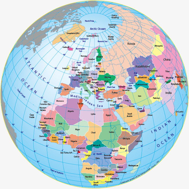 650x651 World Globe Map Free Download Globe Vector Colored Cartoon Globe