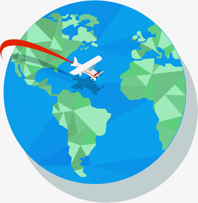 650x668 Plane Travel Around The Globe, Vector Material, White Plane, Earth
