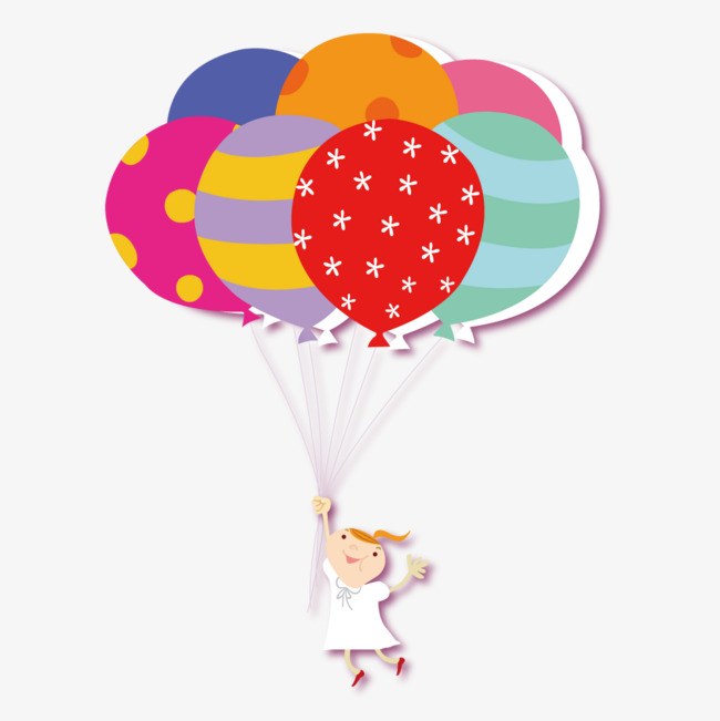 650x651 Vector Flat Balloons And Children Clutching Balloons, Children