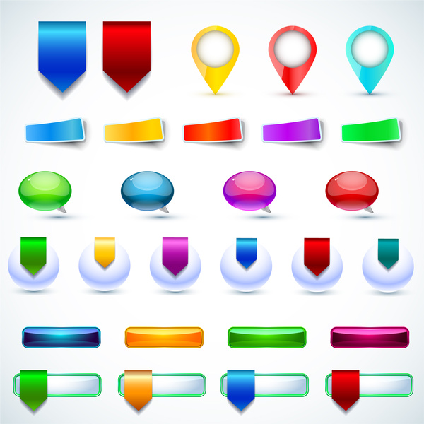 600x600 Glossy Button And Icon Set Free Vector In Adobe Illustrator Ai