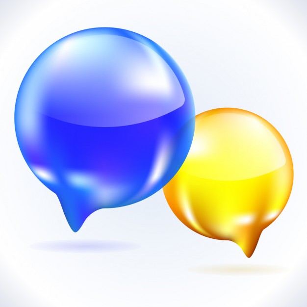 626x626 Glossy Speech Bubbles Vector Free Download