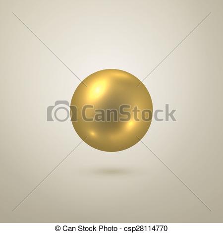 450x470 Glossy Vector Gold Sphere. 3d Golden Ball.