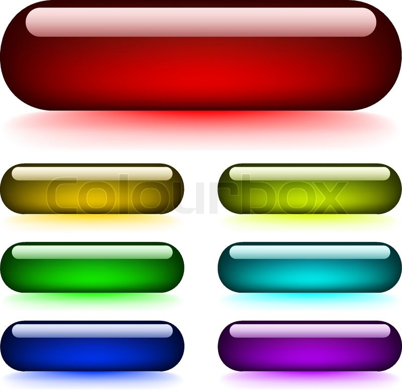 800x777 Vector Set Of Glossy Glowing Buttons Isolated On White Background