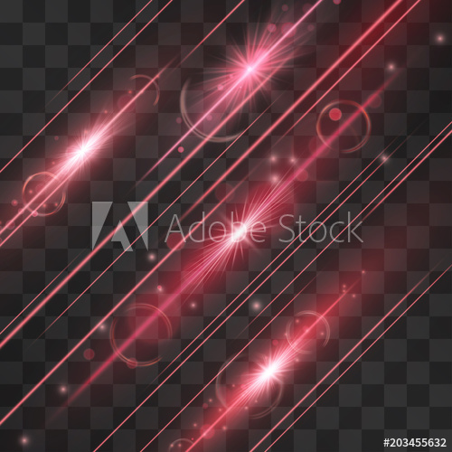 500x500 Laser Glow Vector Scintillation. Red Motion Light Effect Flares On
