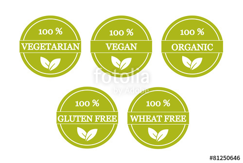 500x337 Set Of Vegetarian And Gluten Free Icons Stock Image And Royalty