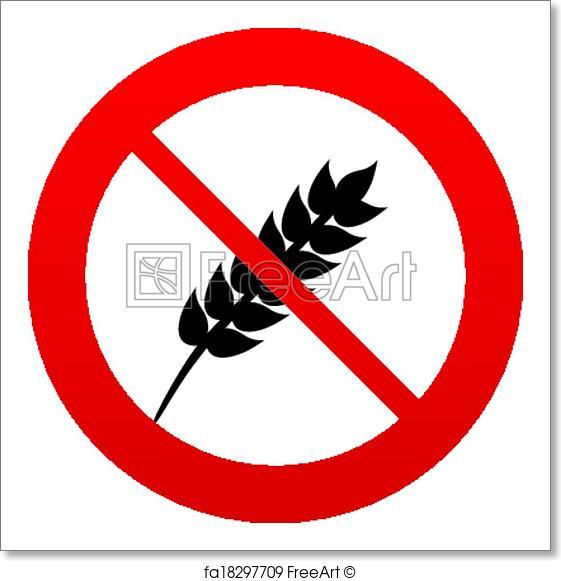 561x581 Free Art Print Of No Gluten Free Sign Icon. No Gluten Symbol. No