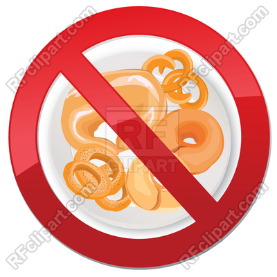 400x400 Gluten Free Icon. No Bread Sign. Ban High Calorie Food Symbol