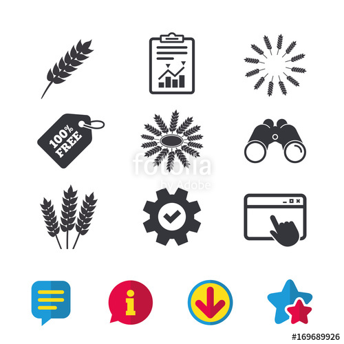 500x500 Agricultural Icons. Gluten Free Symbols. Stock Image And Royalty