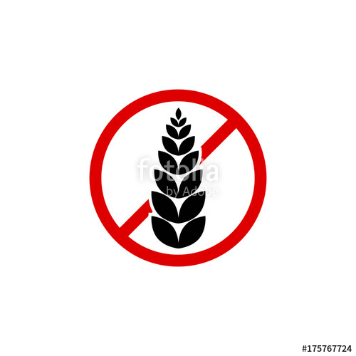 500x500 Gluten Free Grain Vector Icon Symbol. Wheat Healthy Food Label