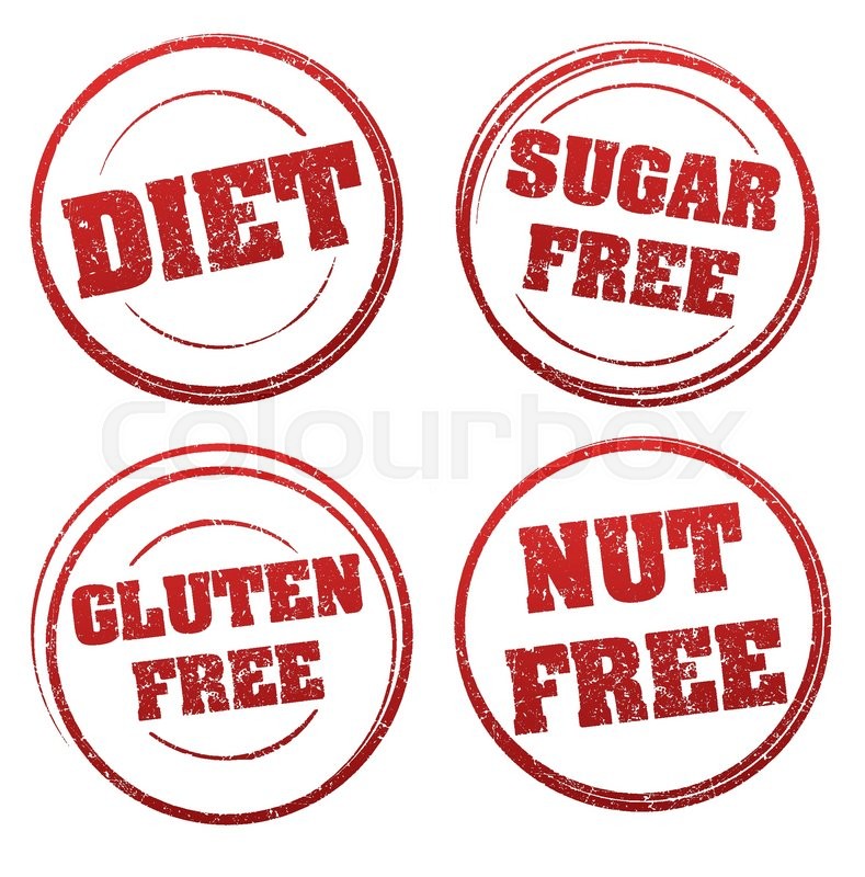 789x800 Set Of Four Red Grunge Rubber Stamps With Captions Diet, Sugar