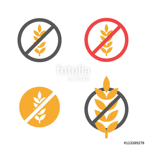 500x500 Vector Gluten Free Grain Icons Set Stock Image And Royalty Free
