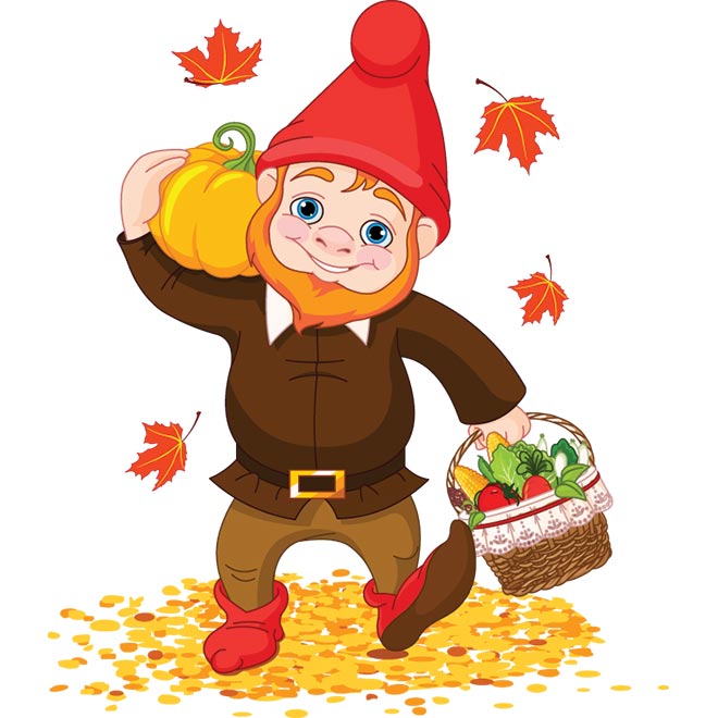 660x660 Free Vector Garden Gnome With Pumpkin And Vegitabl By Cgvector On