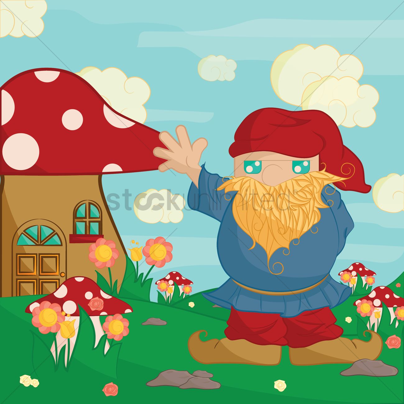 1300x1300 Garden Gnome Vector Image