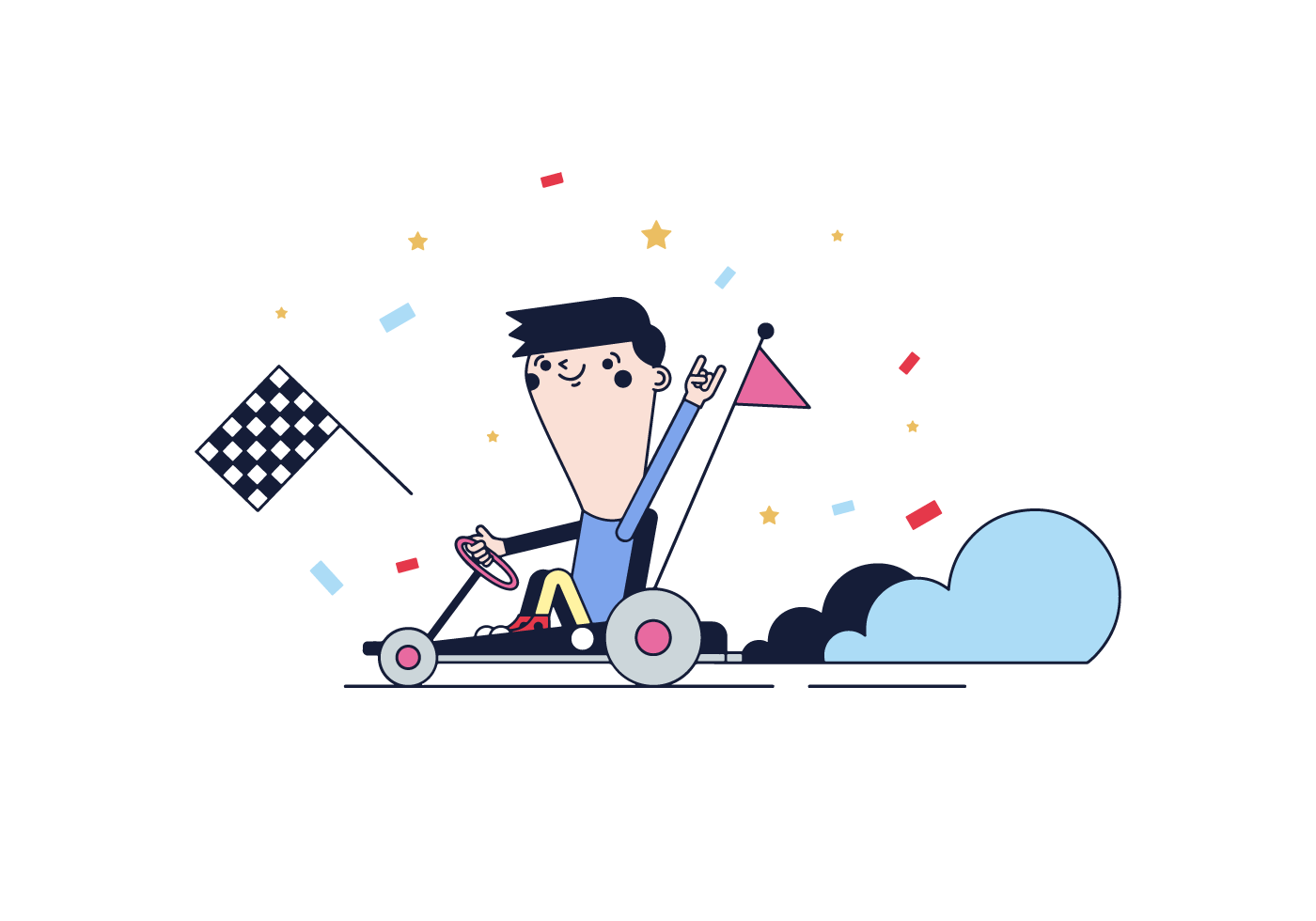 1400x980 Go Kart Free Vector Art