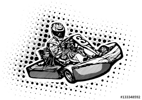 500x354 Go Kart Racer Illustration